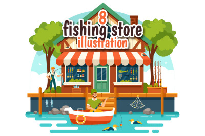 8 Fishing Store Illustration