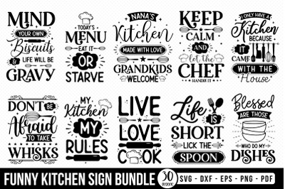 Funny Kitchen Sign SVG Bundle