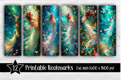 Fairy Bookmarks Printable 2x6 inch