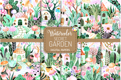 Secret Garden - Enchanted Watercolor Country Scenes
