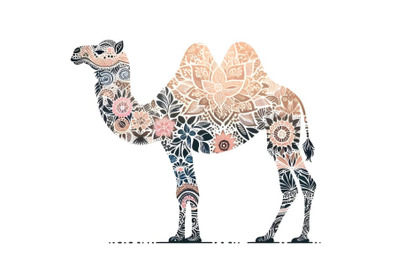 camel silhouette of floral ornament soft color