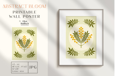Botanical Modern Printable Poster. Floral Design JPG. Spring Wall art