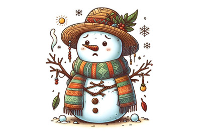 Shivering snowman