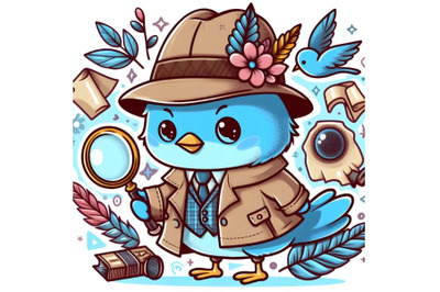 Detective Blue Bird boho style