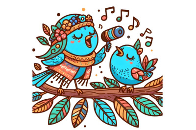 Twitter bird singing boho style