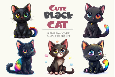 Cute black Cats. TShirt Sticker.