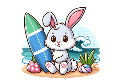 Bunny rabbit with surf