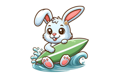 Bunny rabbit with surf