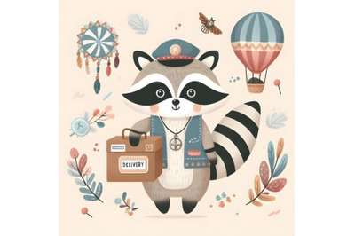 racoon delivery character