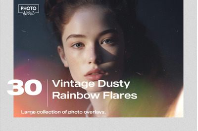 Vintage Dusty Rainbow Flares Effect Photo Overlays