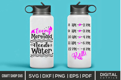 Every Mermaid Needs Water, Water Bottle SVG