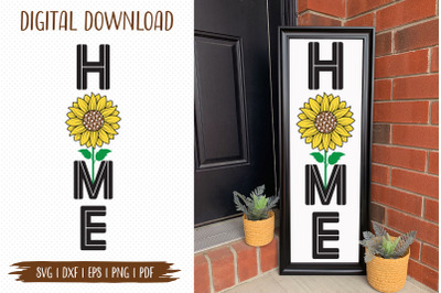 Home&2C; Sunflower Porch Sign SVG