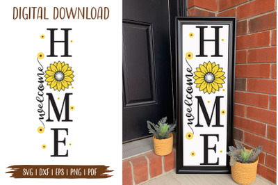 Welcome Home&2C; Sunflower Porch Sign SVG