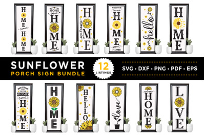 Sunflower Porch Sign SVG Bundle
