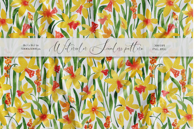 Daffodils seamless pattern