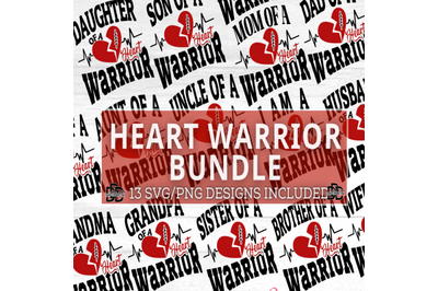 heart warrior svg, heart disease, chd ribbon, chd awareness, congenita