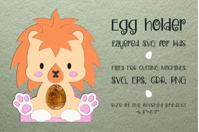 Little Lion | Easter Egg Holder | Paper Craft Template