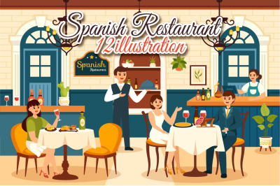 12 Spanish Restaurant Illustration