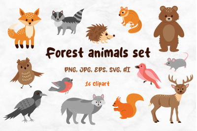 Forest animals set