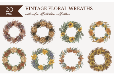 Vintage Floral Wreath