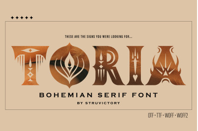 托里亚波西米亚装饰衬线字体