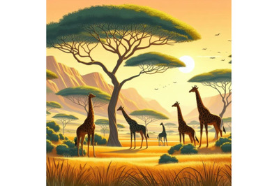 African landscape with trees