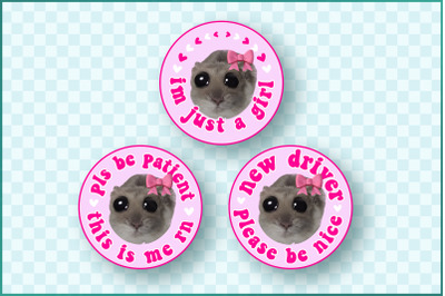 Funny Hamster Car Decals Bundle - Cute &amp; Humorous Bumper Stickers