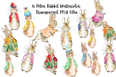 16 Peter Rabbit Spring Watercolor Jacket Clip Art
