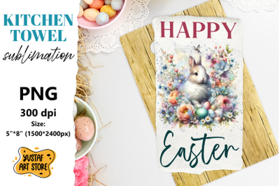 Easter bunny sublimation. Happy Easter towel sublimation