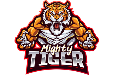 Mighty tiger esport mascot logo design