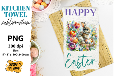 Easter bunny sublimation. Happy Easter towel sublimation