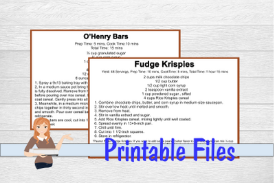 O&#039;Henry Bars &amp; Fudge Krispies Recipe Cards