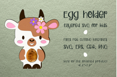 Cute Cow | Easter Egg Holder | Paper Craft Template