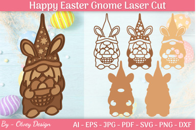 3D Easter Gnome Layered Laser Cutting Craft