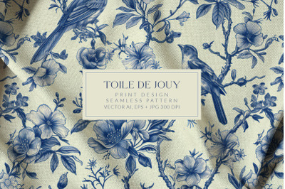 Toile De Jouy Vintage Floral Pattern 1