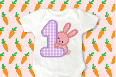 First Easter 1 with Bunny | Applique Embroidery