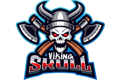 Viking skull esport mascot logo design