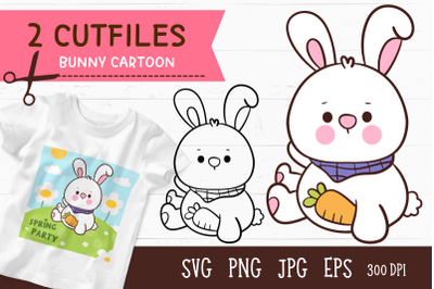 Easter bunny SVG kawaii cliparts spring cartoon