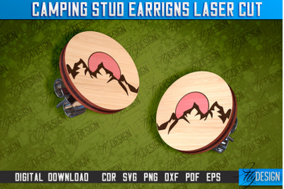 Camping Stud Earrings Laser Cut | Accessories Laser Cut Design | CNC F