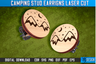 Camping Stud Earrings Laser Cut | Accessories Laser Cut Design | CNC F