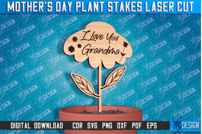 Mother&#039;s Day Plant Stakes Laser Cut | Laser Flower Stakes Design | CNC