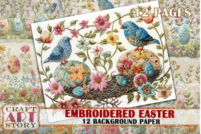 Embroidered Easter Background Paper,fabric embroidery