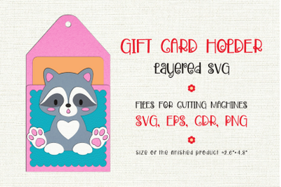 Cute Raccoon | Birthday Gift Card Holder | Paper Craft Template