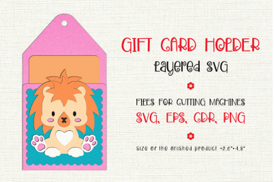 Little Lion | Birthday Gift Card Holder | Paper Craft Template