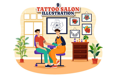 9 Tattoo Salon Illustration