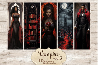 Black Skin Vampire Bookmarks | Gothic Printable