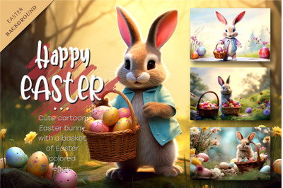 Cute Easter bunny. Easter background.