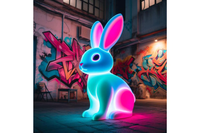 A neon-lit Bunny