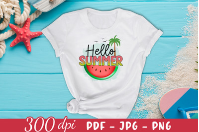 Hello Summer PNG Sublimation Design