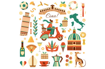 Travel Italy Design Elements Set
